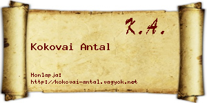 Kokovai Antal névjegykártya