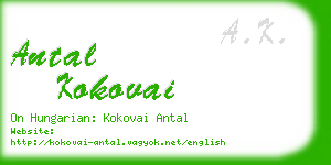 antal kokovai business card